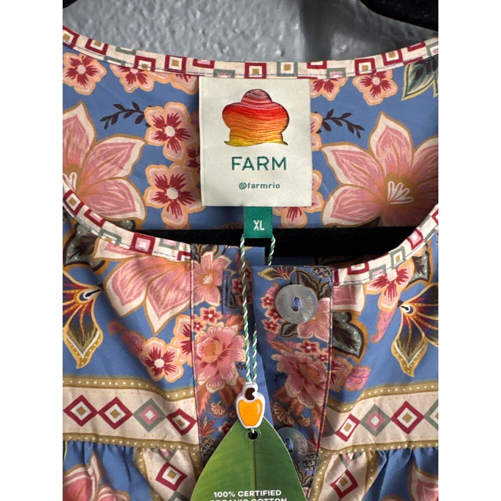 NWT Farm Rio Super Bloom Tapestry Cotton Mini Dress size XL - Picture 3 of 5
